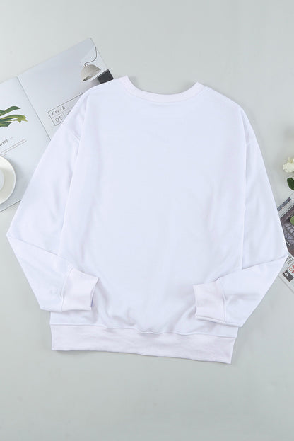 Sweatshirt mit Rundhalsausschnitt und langen Ärmeln und Leopardenmuster