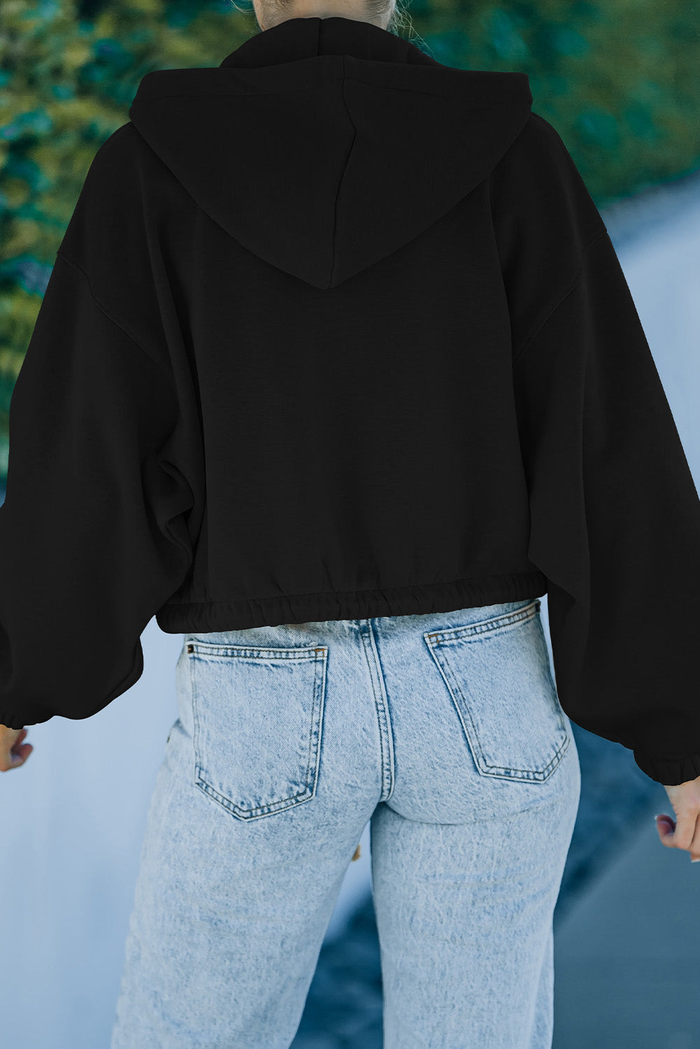 Kapuzenjacke mit Kordelzug und Reißverschluss