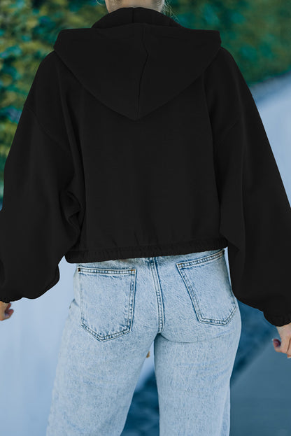 Kapuzenjacke mit Kordelzug und Reißverschluss