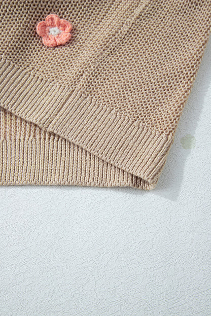 HELLO Blumen Rundhals Langarm Pullover