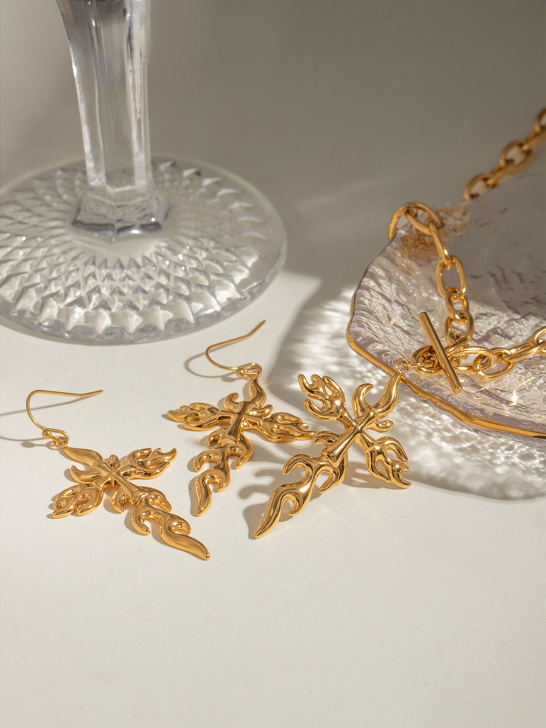 Kreuzkette aus 18 Karat vergoldetem Edelstahl