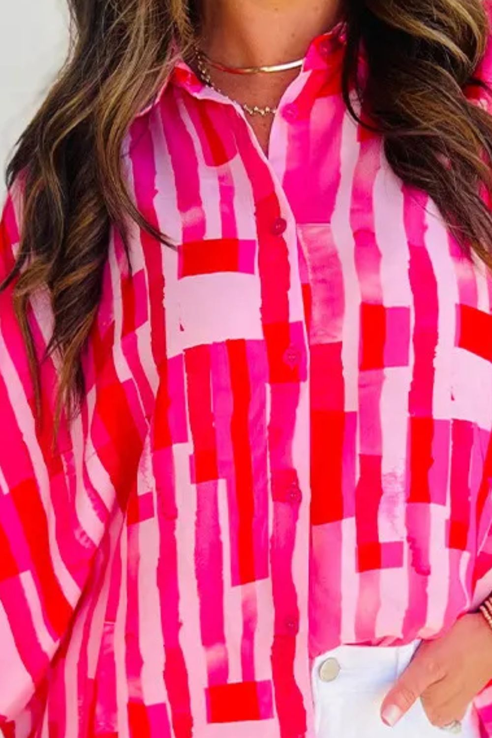 Langarmhemd mit Farbblock-Kragen