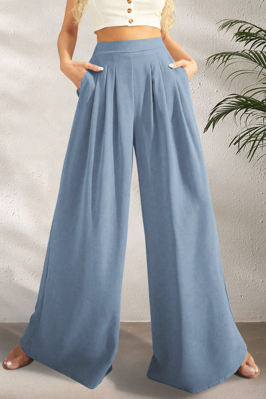 Hose mit hoher Taille und weitem Bein