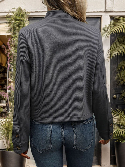 Perfee – Strukturierte Jacke mit langen Ärmeln und Knopfleiste