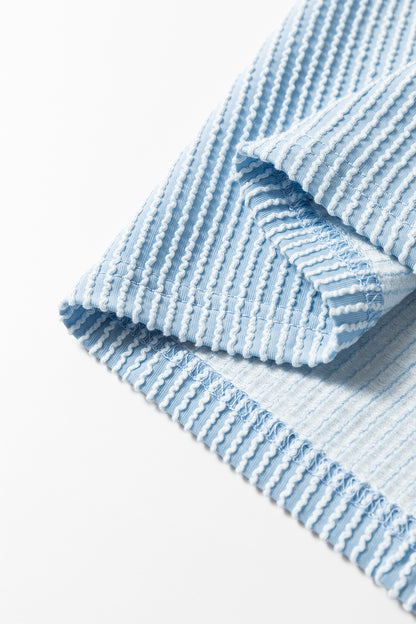 Sweatshirt mit Rundhalsausschnitt und Rüschenstruktur und langen Ärmeln