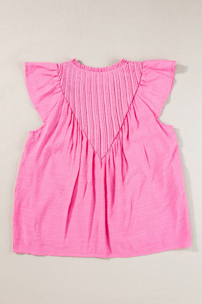 Bluse mit Rüschen und Flügelärmeln