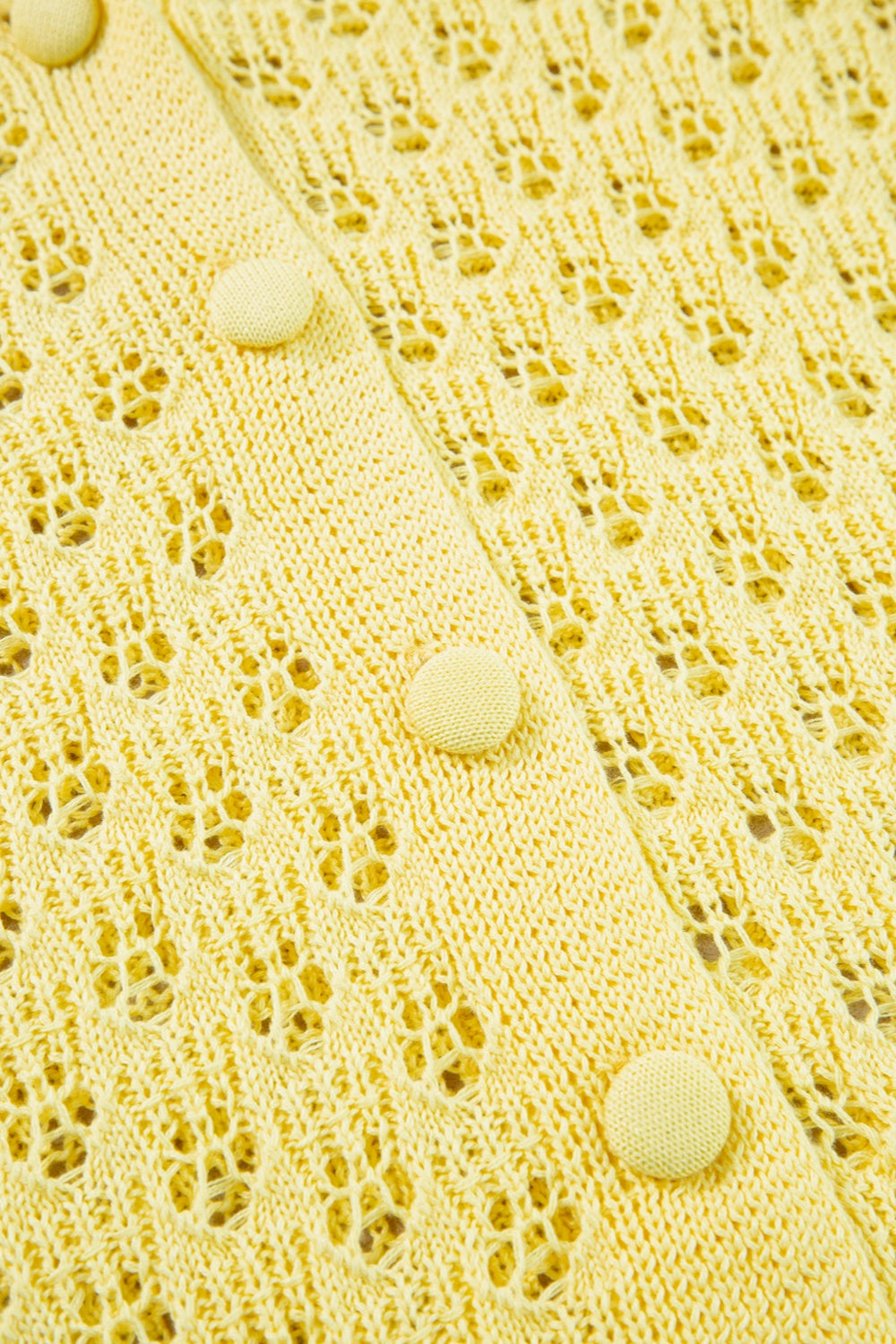 Durchbrochener Cardigan mit V-Ausschnitt und langen Ärmeln