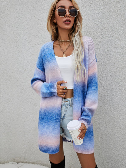 Angel Wings Strickjacke in voller Größe mit Farbverlauf und offener Vorderseite