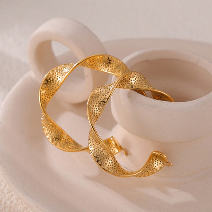 Gedrehte Ohrringe aus Titanstahl