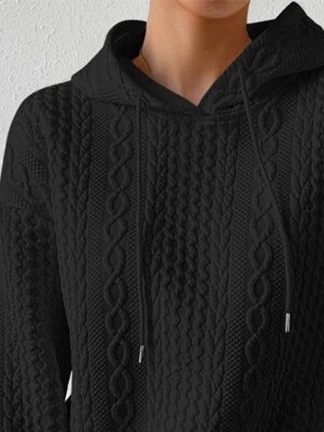 Kapuzenpullover mit überschnittener Schulter und Kordelzug