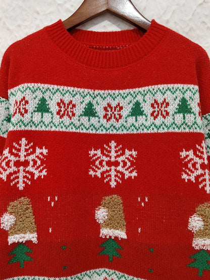 Weihnachtselement Rundhals Langarmpullover