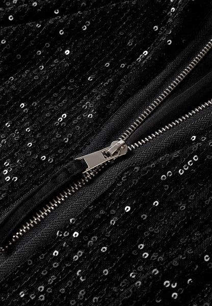 Langärmlige Jacke mit Pailletten und Reißverschluss