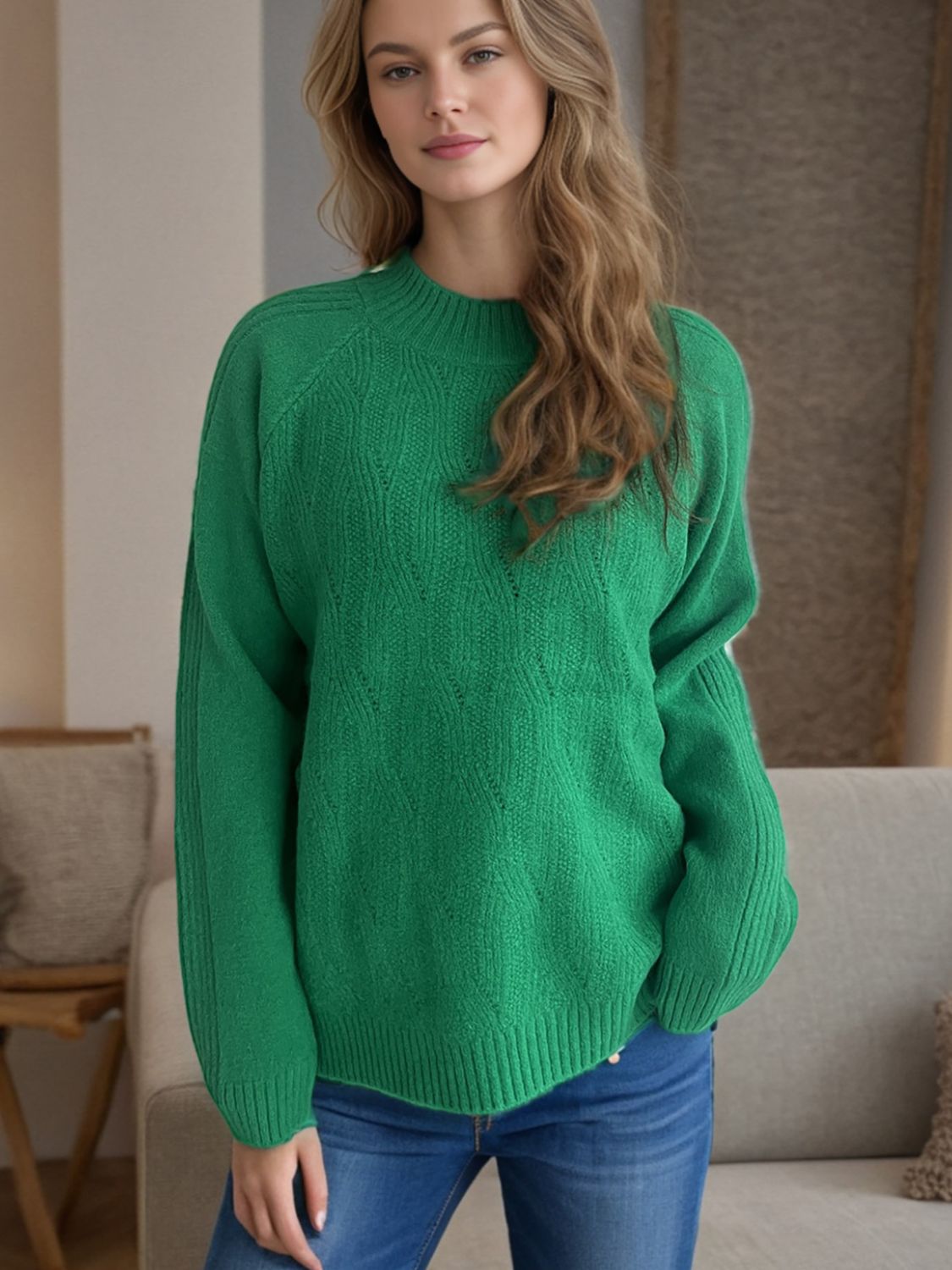Pullover mit Rollkragen und langen Ärmeln