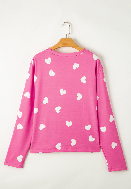 Set aus langärmligem Oberteil mit Rundhalsausschnitt und Shorts mit elastischer Taille