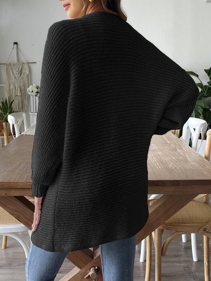 Strickjacke mit langen Ärmeln und offener Vorderseite