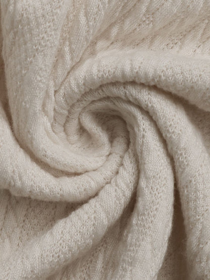 Perfee – Kariertes Langarm-T-Shirt mit halber Knopfleiste