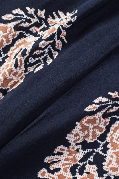 Bedruckter ärmelloser Jumpsuit mit V-Ausschnitt