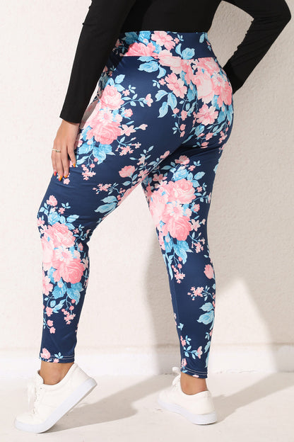 Leggings mit Blumenmuster in großen Größen
