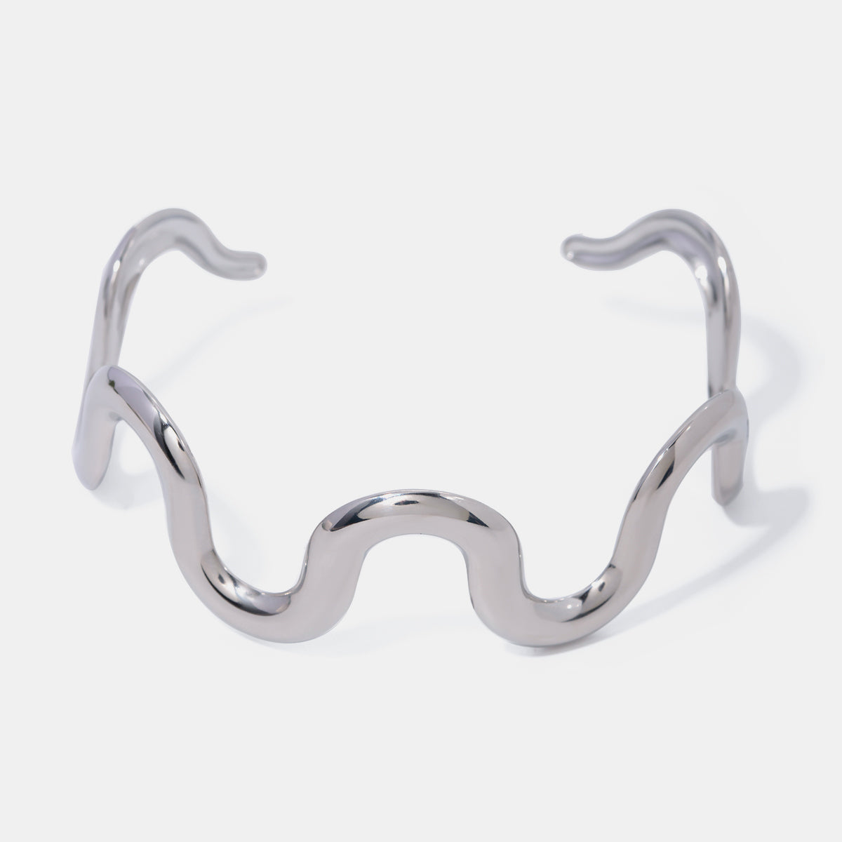 Wellenförmiges Armband aus Edelstahl