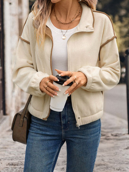 Perfee – Polarfleecejacke mit Reißverschluss und überschnittenen Schultern