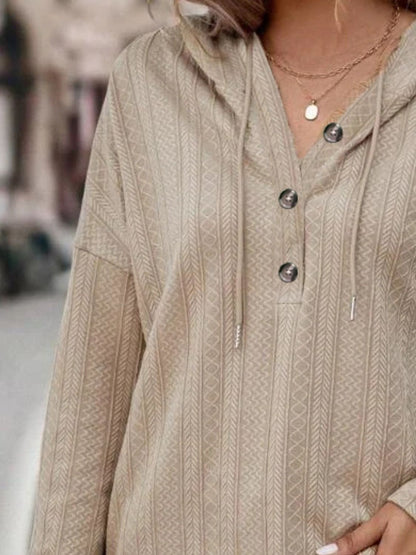 Kapuzenpullover mit überschnittenen Schultern und Kordelzug