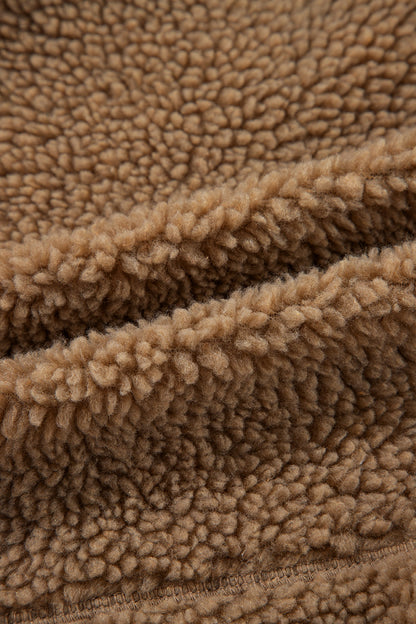 Fleecejacke mit Reißverschluss und Kapuze und Kordelzug