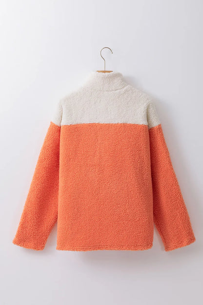 Sweatshirt mit kontrastierendem, halblangem Reißverschluss und langen Ärmeln