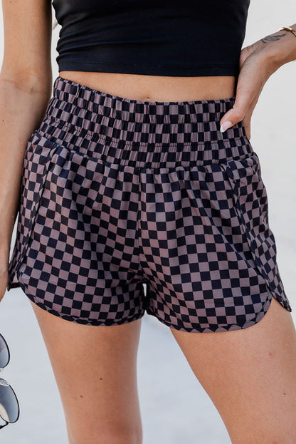 Karierte Shorts mit elastischer Taille