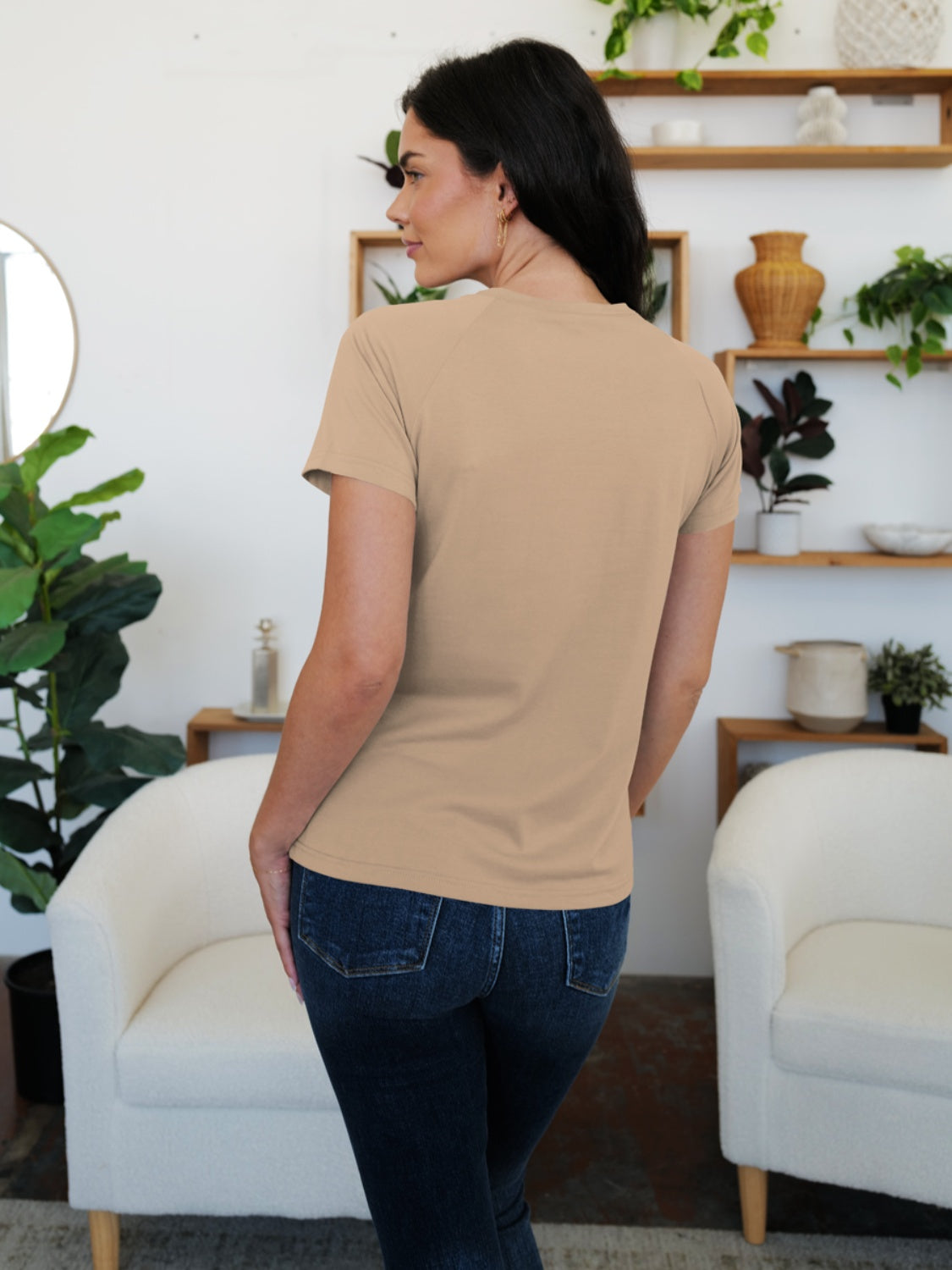 T-Shirt mit Rundhalsausschnitt und kurzen Ärmeln