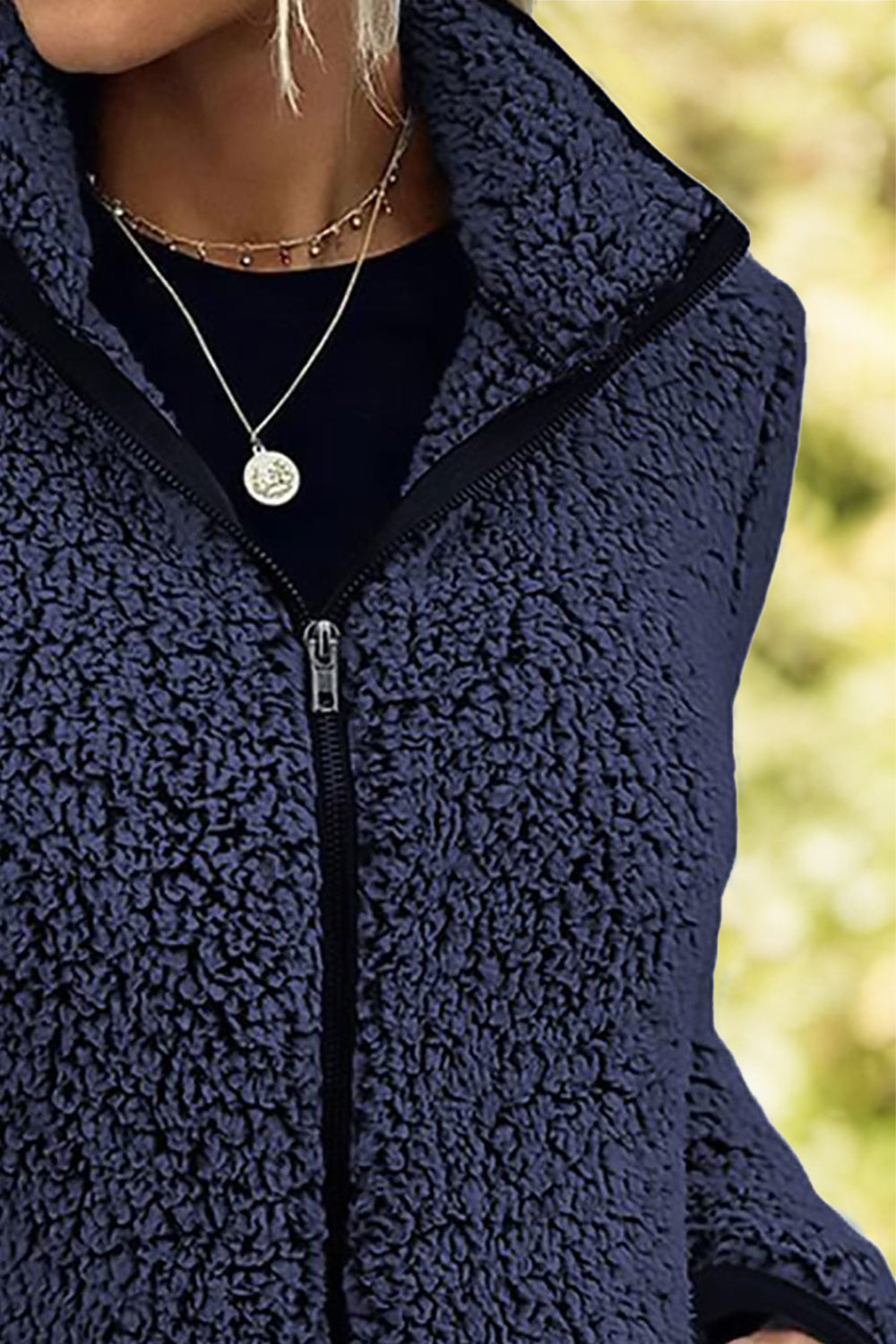 Rollkragenjacke mit Reißverschluss und Taschen