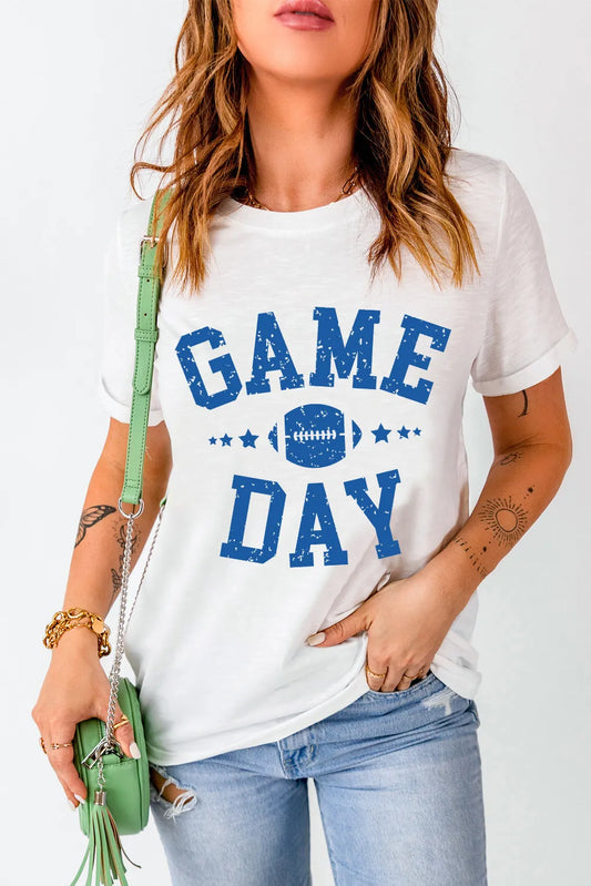 GAME DAY T-Shirt mit Rundhalsausschnitt und kurzen Ärmeln