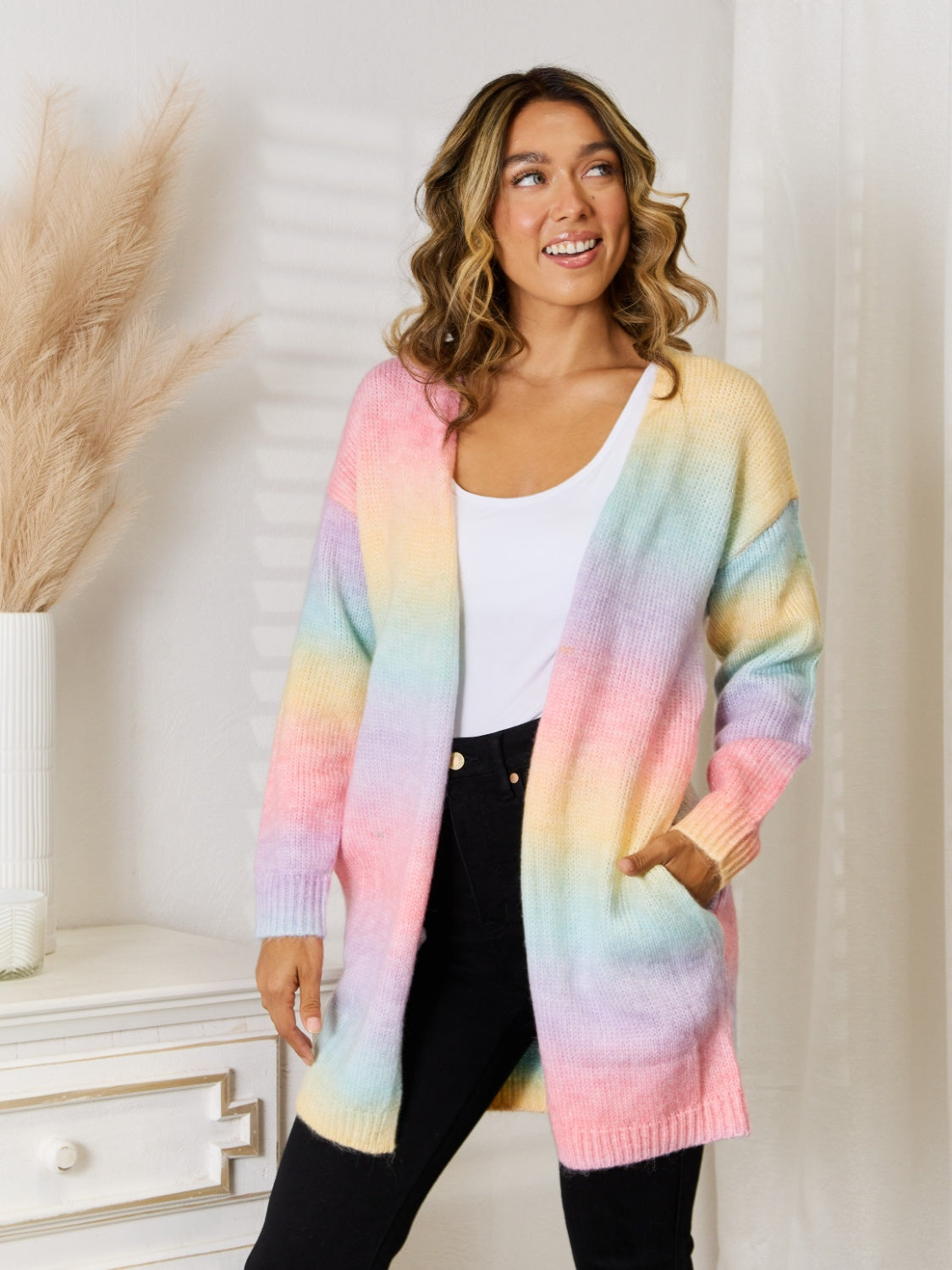 Angel Wings Strickjacke in voller Größe mit Farbverlauf und offener Vorderseite