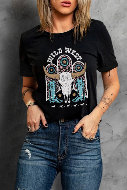 WILD WEST Grafik-Kurzarm-T-Shirt