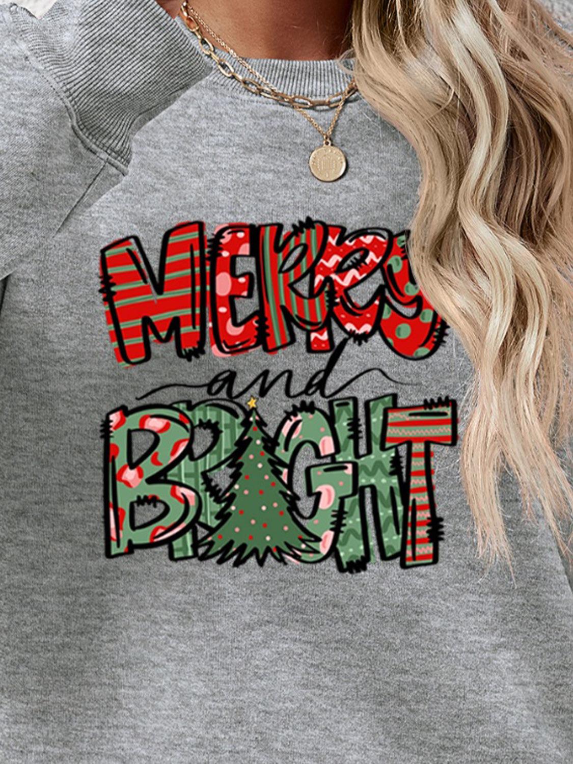 MERRY AND BRIGHT Langarm-Sweatshirt