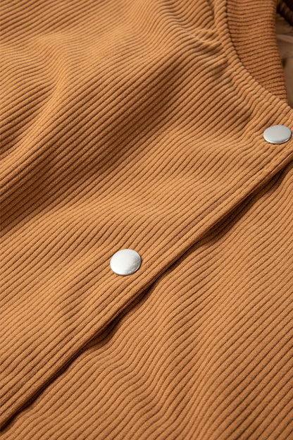 Langarmjacke mit kontrastierendem Baseballkragen und Druckknöpfen