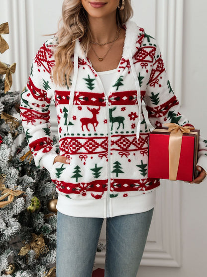 Kapuzenjacke mit Kordelzug und Weihnachtselement