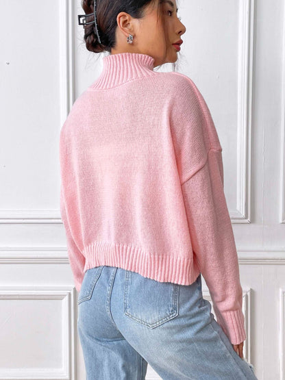 Rollkragenpullover mit Blumenmuster und langen Ärmeln