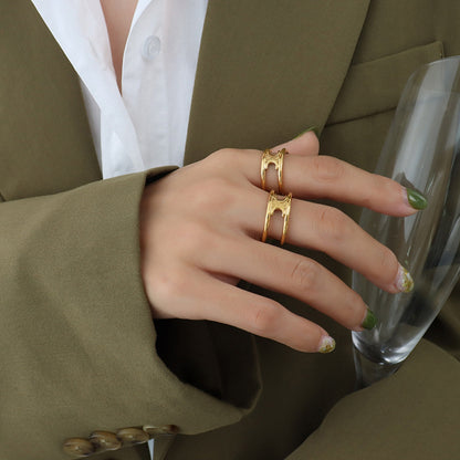 Doppellagiger Ring aus Titanstahl