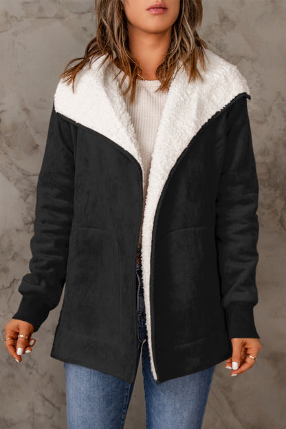 Sherpa-Jacke mit offenen Ärmeln und offener Vorderseite