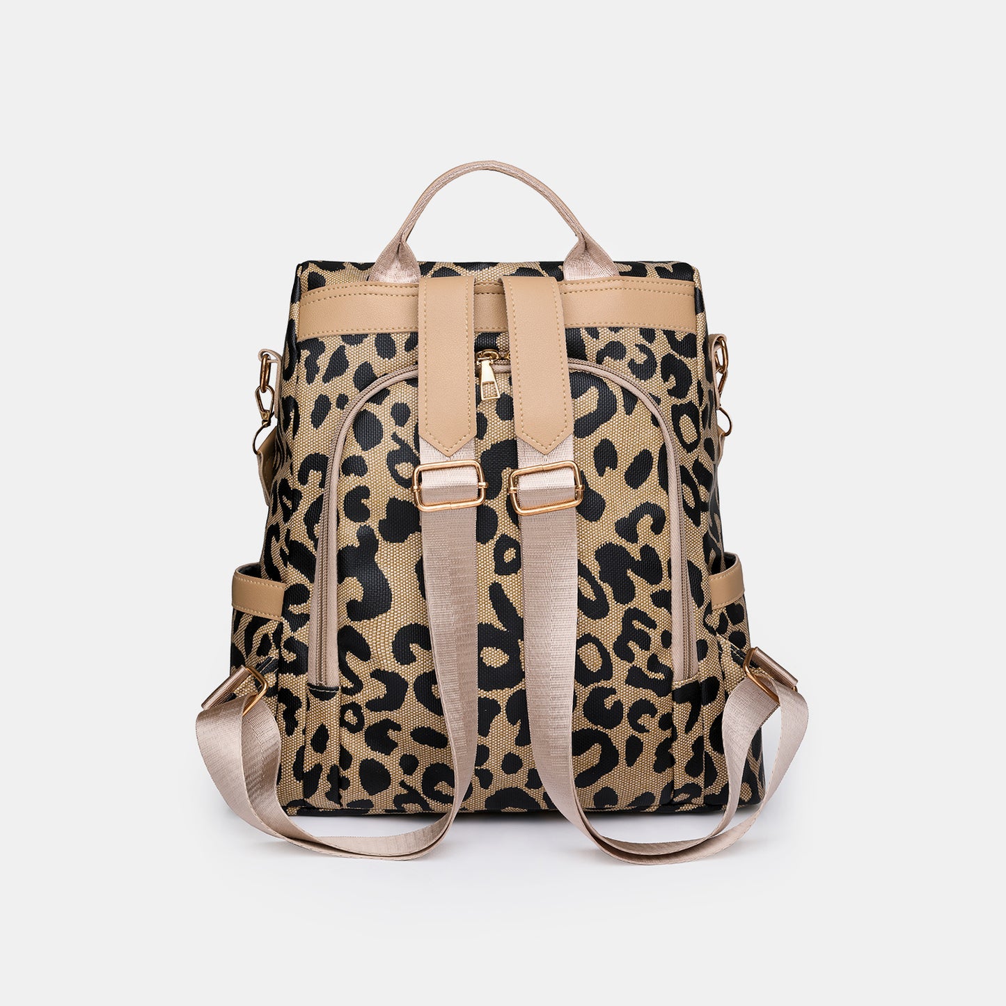 Rucksack aus PU-Leder mit Leopardenmuster