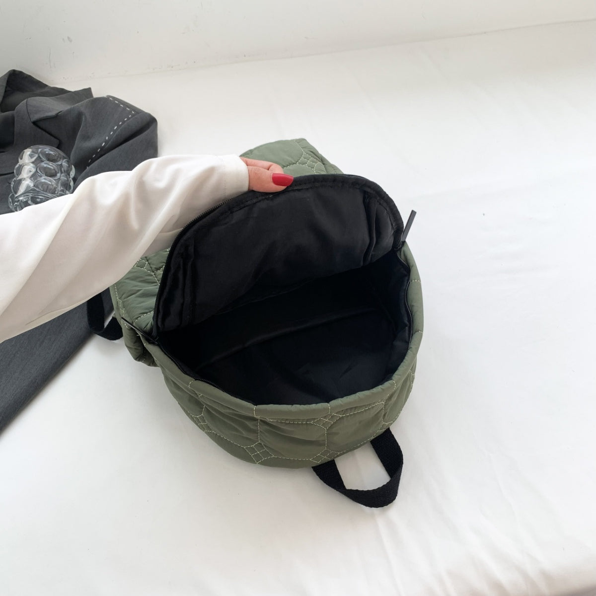 Gesteppte Rucksacktasche aus Polyester