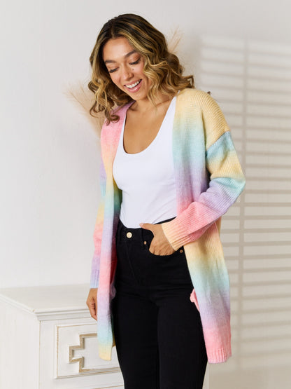 Angel Wings Strickjacke in voller Größe mit Farbverlauf und offener Vorderseite
