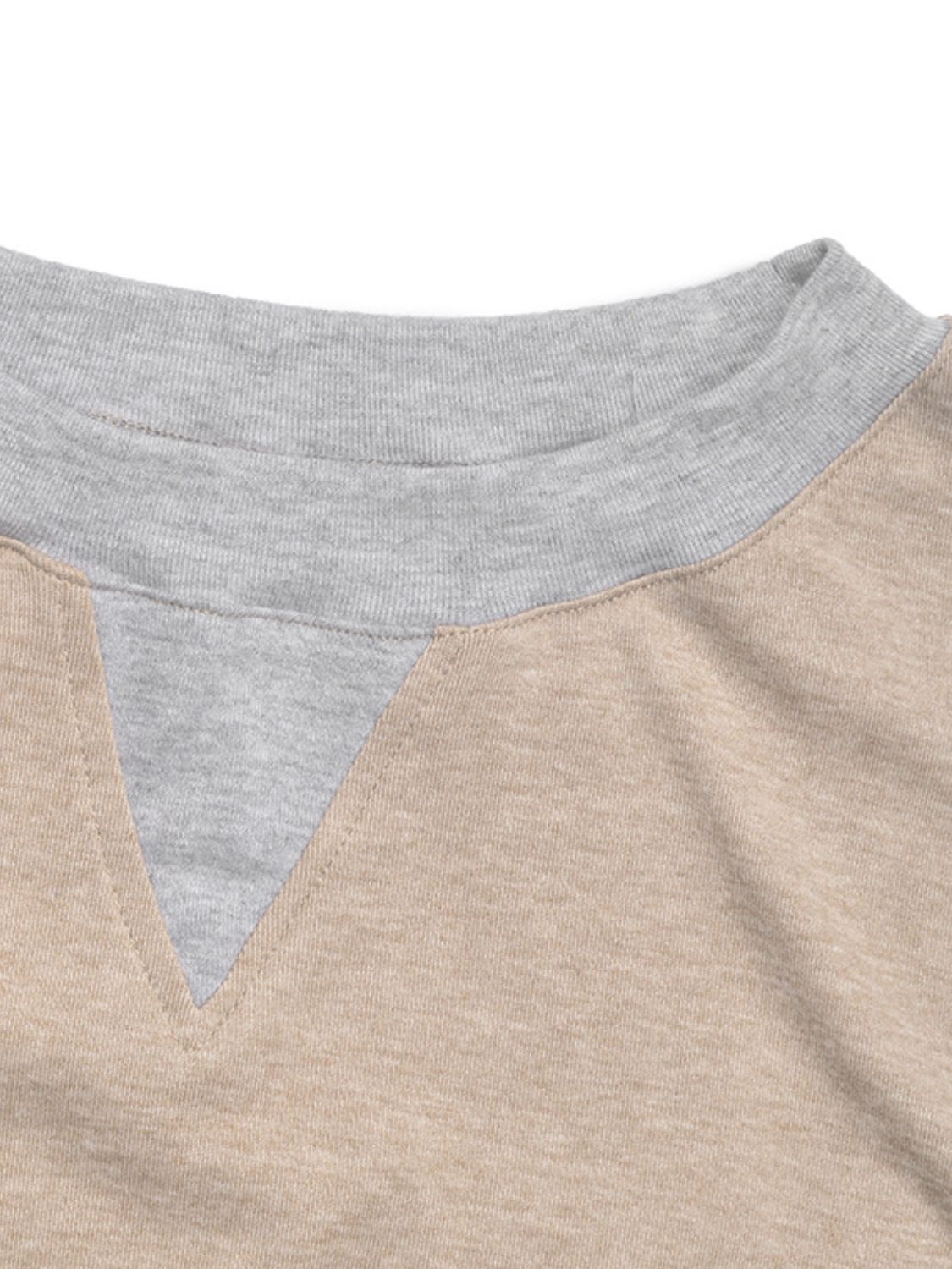 Perfee – Langärmliges T-Shirt mit Rundhalsausschnitt und Kontrast