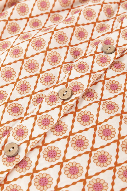 Bedrucktes Button-Down-Langarmhemd