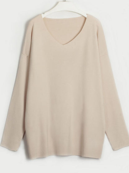 Set aus langärmligem Oberteil mit V-Ausschnitt und Hose mit Kordelzug