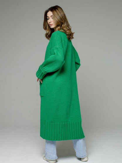 Cardigan mit offener Vorderseite und überschnittenen Schultern und Taschen