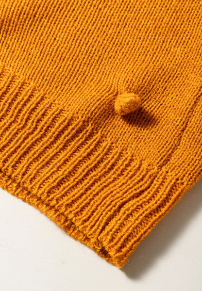 Strickjacke mit Pompon-Farbblock und offener Vorderseite