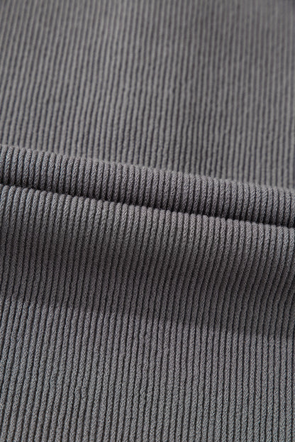 Textured Contrast Stitching Raglan Sleeve Top