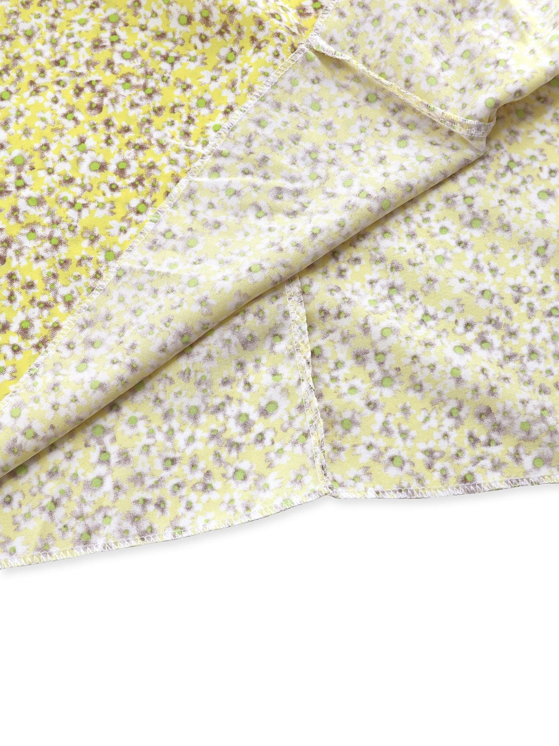 Langärmliges Midikleid mit Blumenmuster und V-Ausschnitt