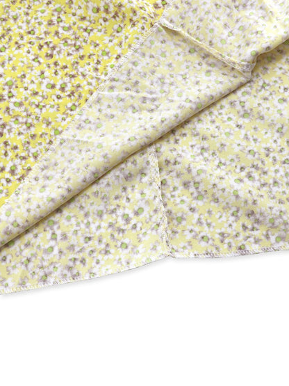 Langärmliges Midikleid mit Blumenmuster und V-Ausschnitt